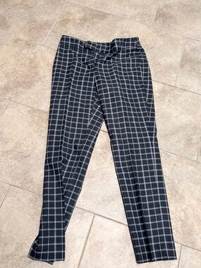 Ann Taylor Pants Womens Size 2 Checkered Black Work Dress Casual Stretch